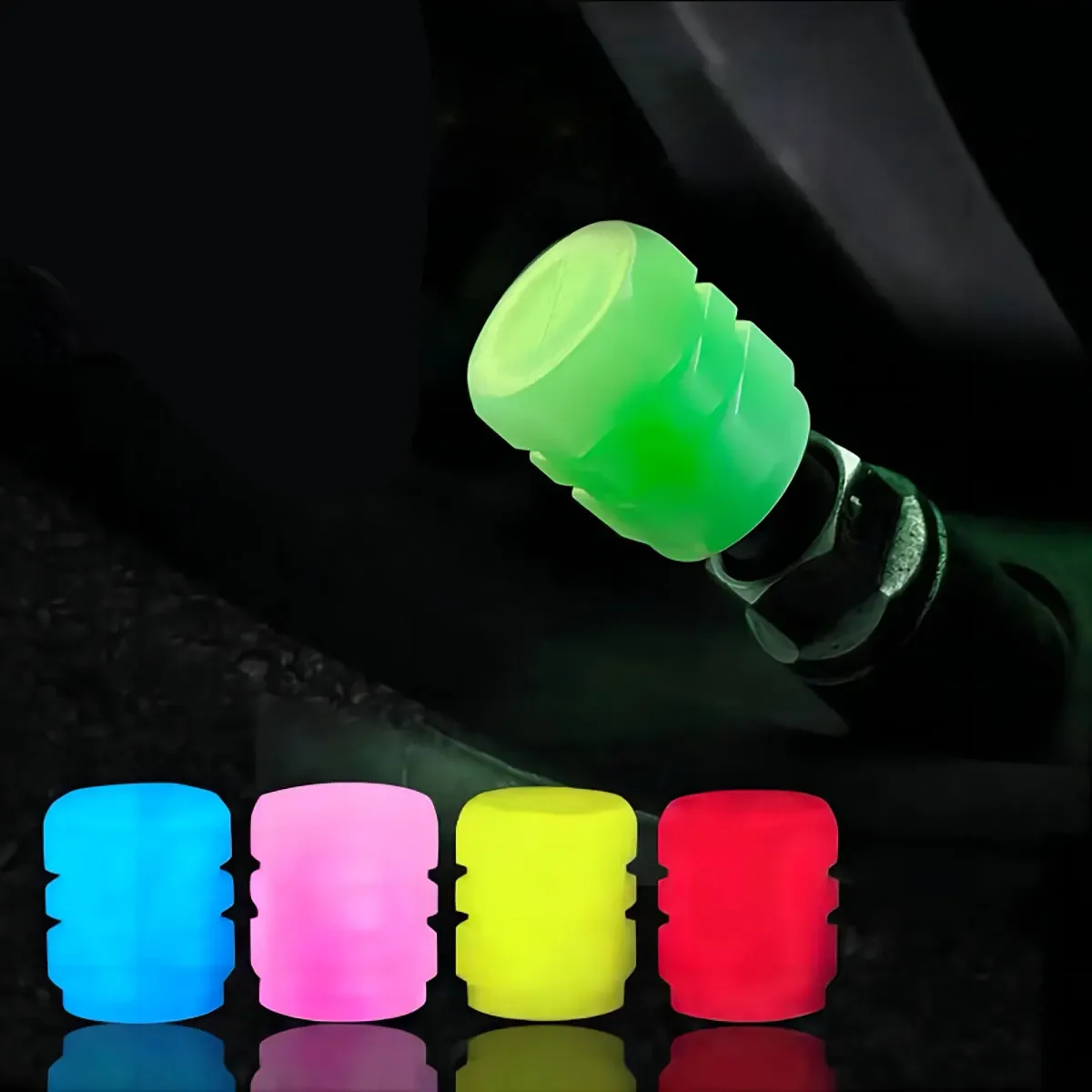 Tapa de válvula de neumático de coche luminoso, cubierta nocturna fluorescente, tubo Universal para motocicleta y camión, 20 piezas