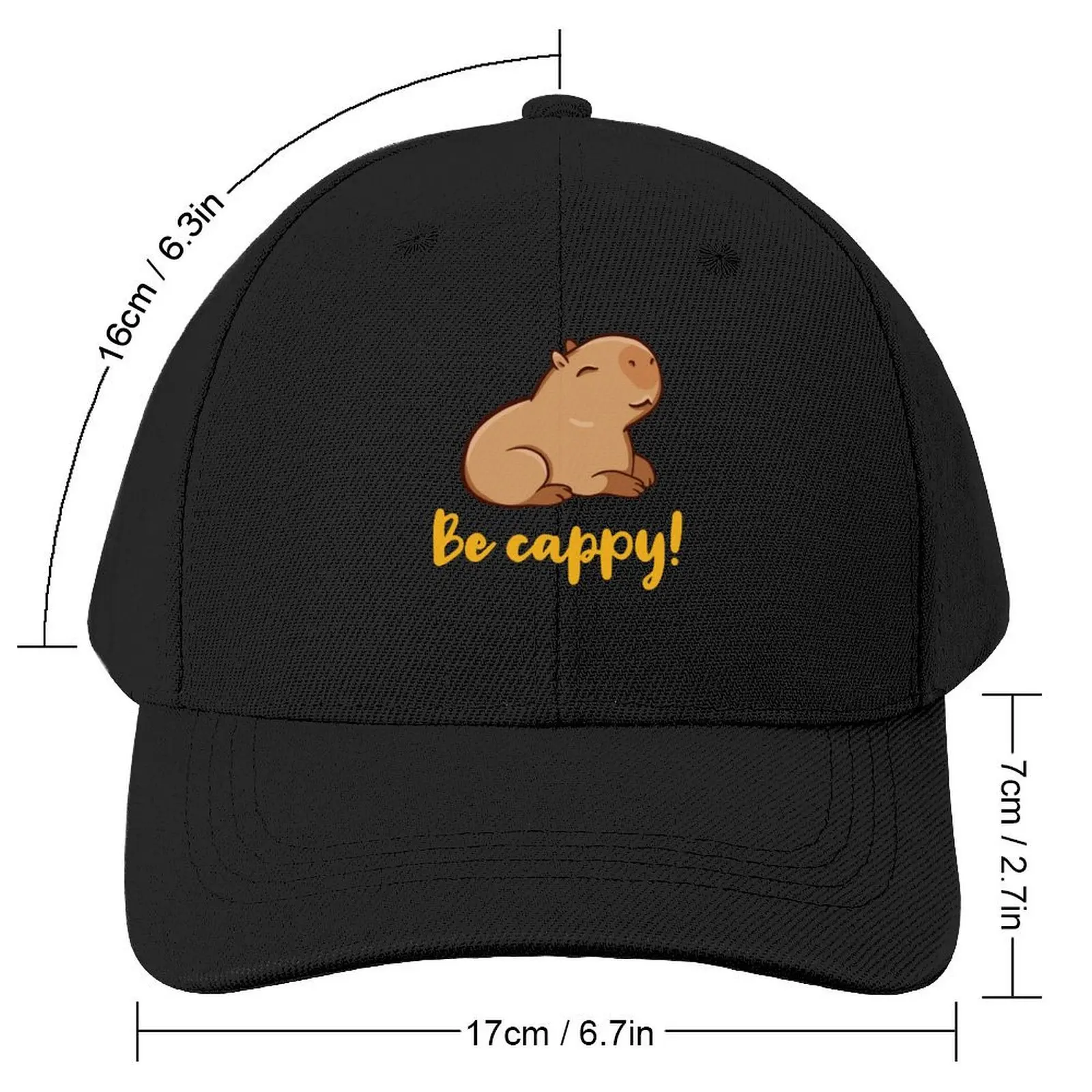 Cute Capybara, be cappy! Like a capybara, capy Baseball Cap Bobble Hat custom Hat Streetwear Women Men's