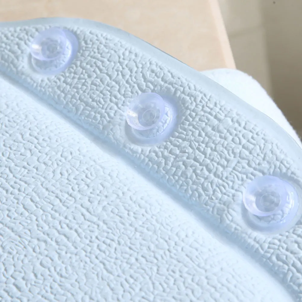 

1Pc PVC Sponge Bathtub Cushion with Suction Cup Spa Bath Pillow for Head Shoulder Neck Support(Sky-Blue)