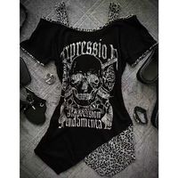 American Vintage Printed T-shirts Women Punk Short Sleeve Tees Female Subculture Gothic Clothing Y2k Harajuku Tops 2000s T Shirt