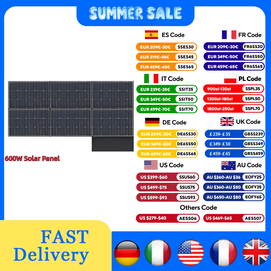 ALLPOWERS Foldable Solar Panel 600W High-Efficiency Solar Charger IP66 Waterproof with Solar Output for RV Off-Grid Camping home