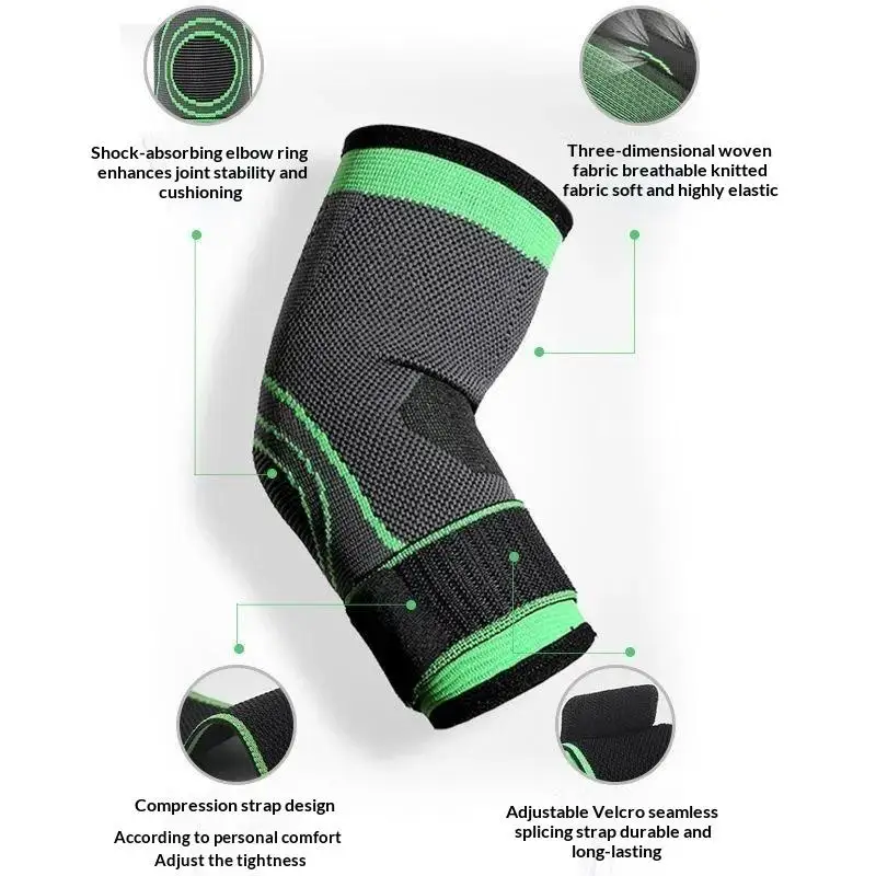 1Pc Elbow Support Elastic Gym Fitness Nylon Protective Pad Absorb Sweat Sports Safety Basketball Arm Sleeve Elbow Brace