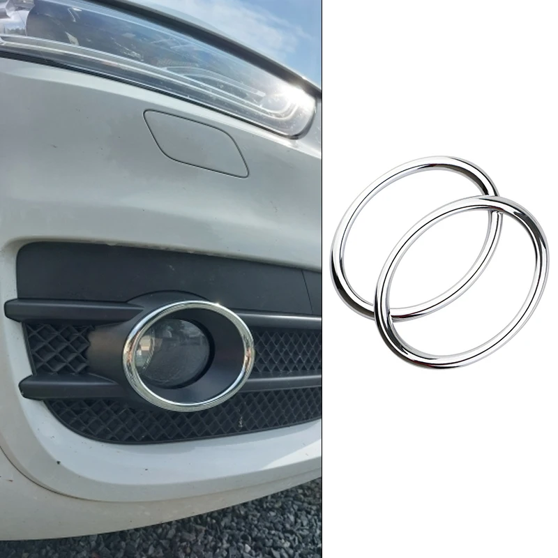 

2 шт. хромированный серебристый цвет для Audi Q3 2012 2013 2014 2015 передний бампер противотуманная фара рамка кольцо круглая крышка отделка аксессуары