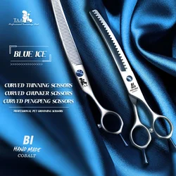 TAA Professional Pet Scissors Grooming Scissors Dog Scissors Curved Chunker Dog Shears and Serrated Scissors BI-7023 / BI-7051