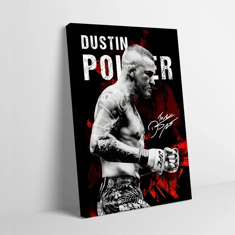 Affiche de boxeur Dustin Poirier, peinture sur toile imprimée personnalisable pour photos, décoration murale esthétique, décoration Wand Deko