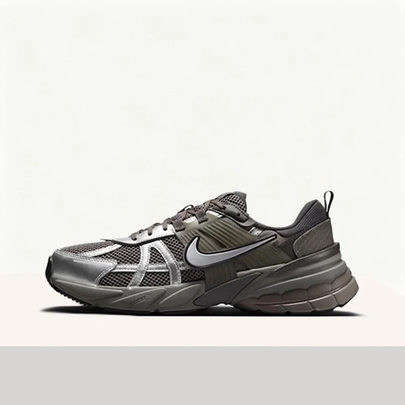 

Nike V2K Comfortable, Versatile, Breathable Low-Top Casual City Commuter Running Shoes for Men in Silver-Brown HQ1678-200