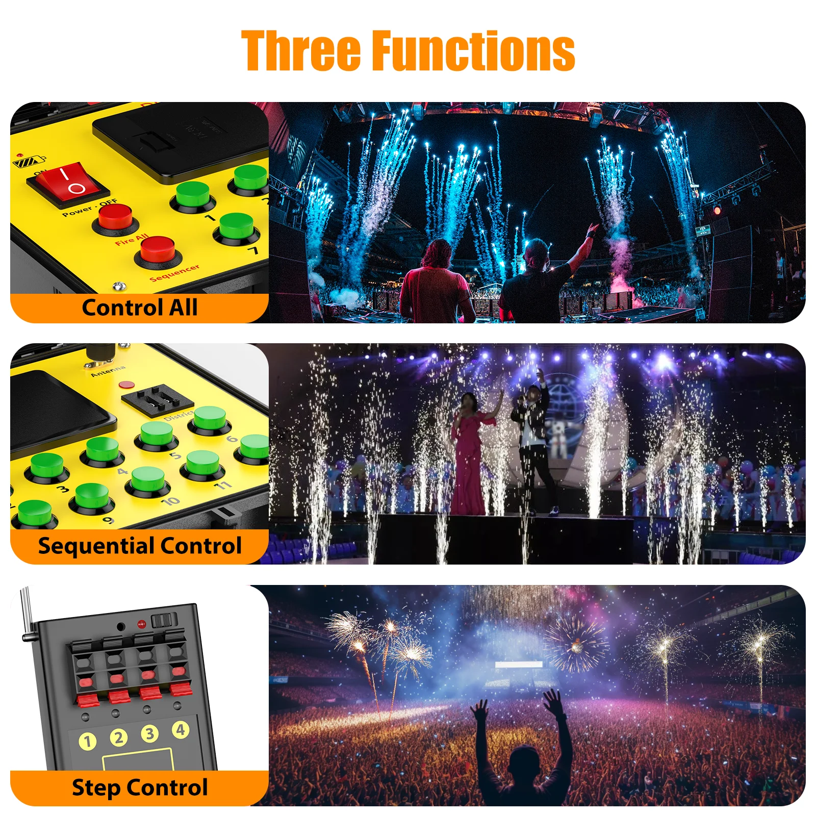 U'King 36 Cues 500 متر وحدة تحكم المسافة DBR01 الارسال وأجهزة استقبال 4-Cue LED وحدة تحكم في إضاءة المسرح #4