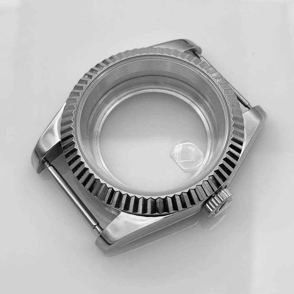 BOTIONI 36mm/39mm Silver Watch Case Sapphire Fit NH35 NH36 NH34 Movement Bevel Edge Good Quality316L Stainless Steel