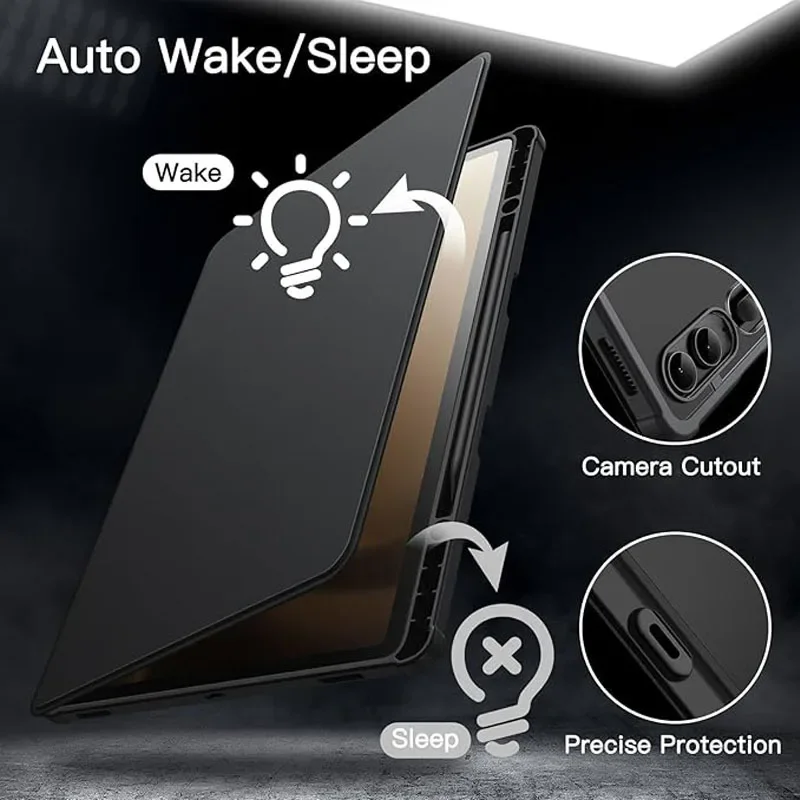 حافظة لهاتف سامسونج جالاكسي تاب S11 S10 لايت S9 FE 10.9 حافظة لجهاز تاب S11 S7 S8 S9 S10 plus FE 13.1 12.4 A9 A11 360 دوارة Funda