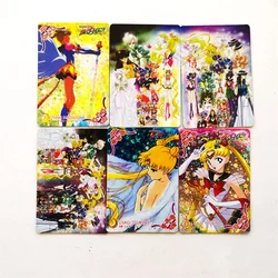 6pcs/set Anime Sailor Moon Mercury Mars Jupiter Venus Uranus Stickable Collection Card Hobby Game Paste Card Childrenโs Toy Gift