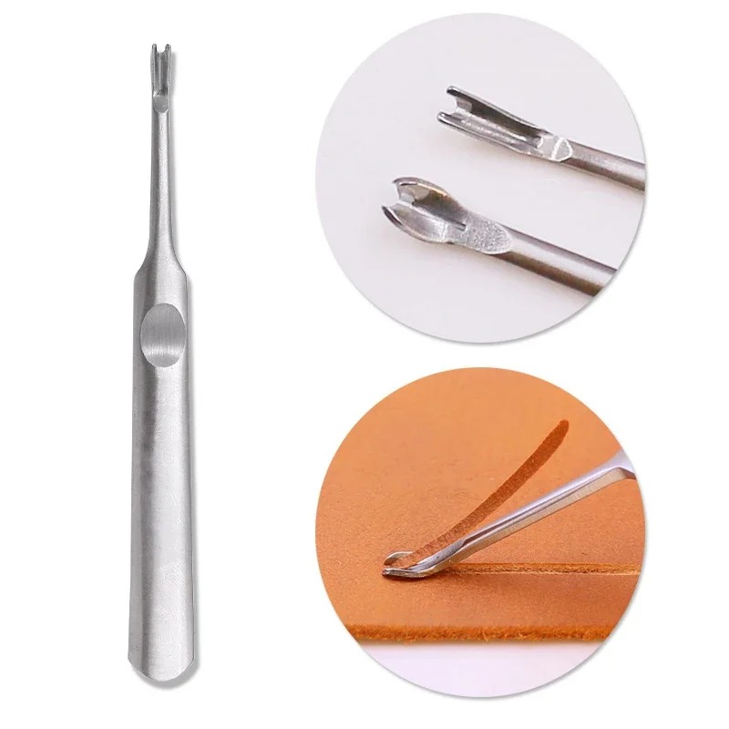 S/L Groover Punching Tool U+V Shaped Leather Stitching Skiving Tool Kit Leathercraft Hole Puncher Edge Beveler Tool Kit