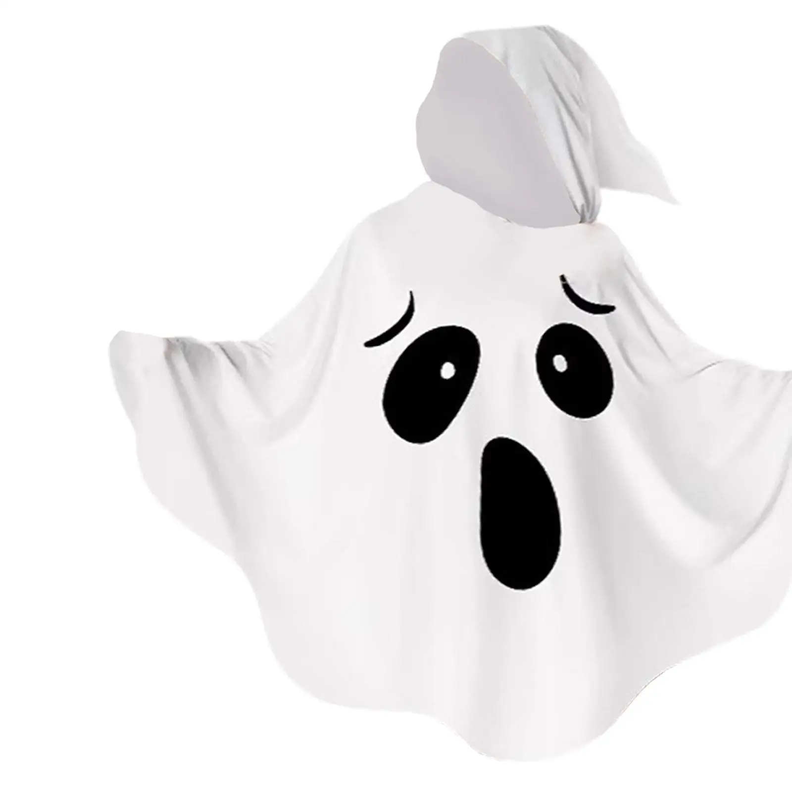 ハロウィン ゴーストコスチューム 装飾的なかわいいドレスアップ フード付きケープ衣装 カーニバル ロールプレイング、テーマパーティー、ステージパフォーマンス用