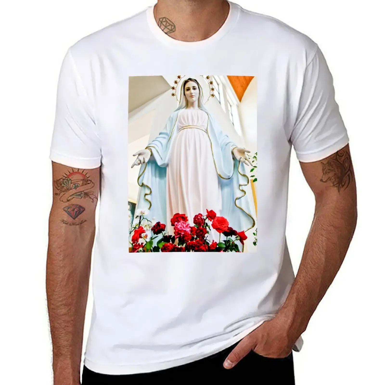 

Mary of Medjugorje T-Shirt t shirts cotton 100% t shirts for man graphic funny T-Shirt