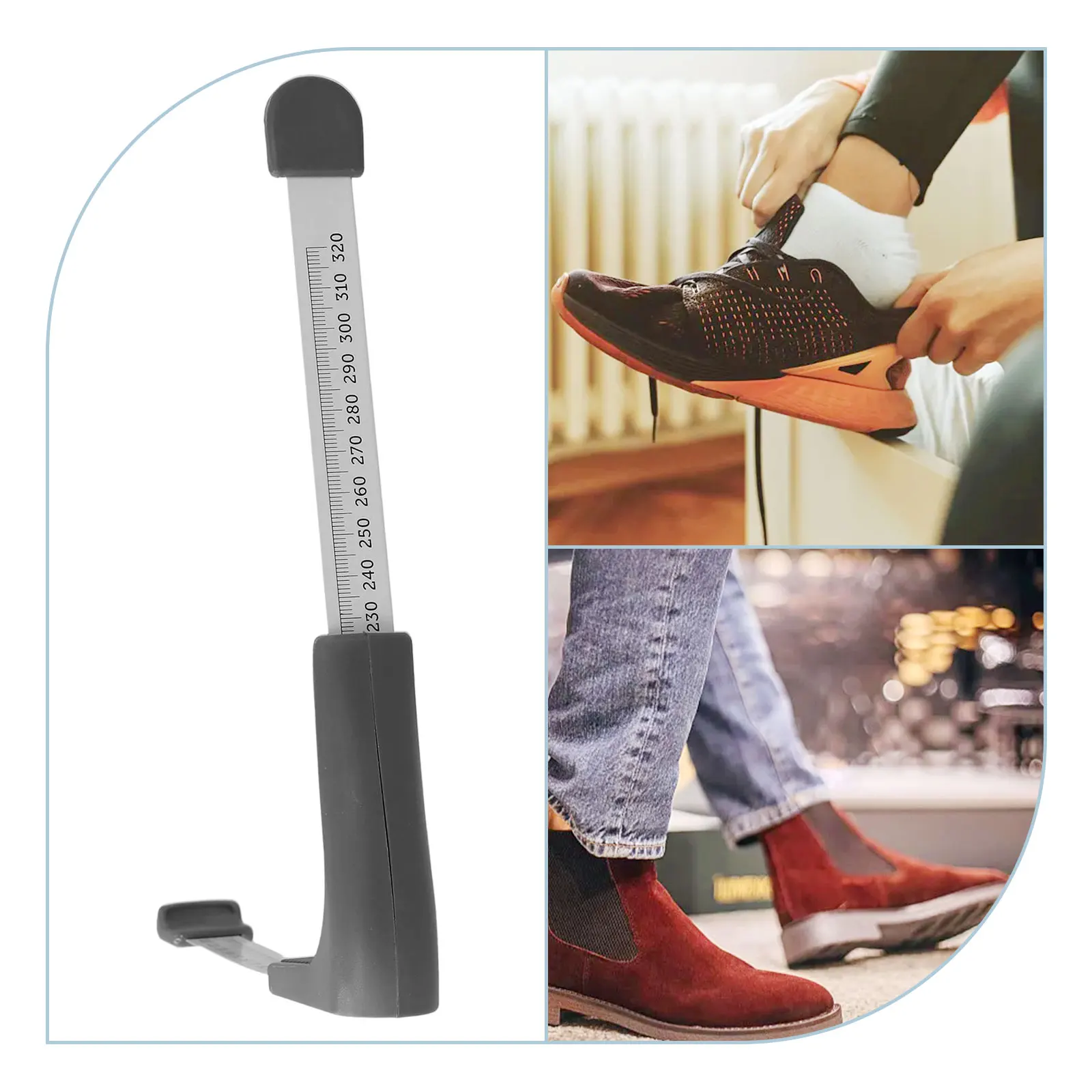 Foot Measuring Ruler 110-320mm Steel Tape ABS Gauge Tool For Adult Children Shoe Size Measurement Home Workshop Layout Device