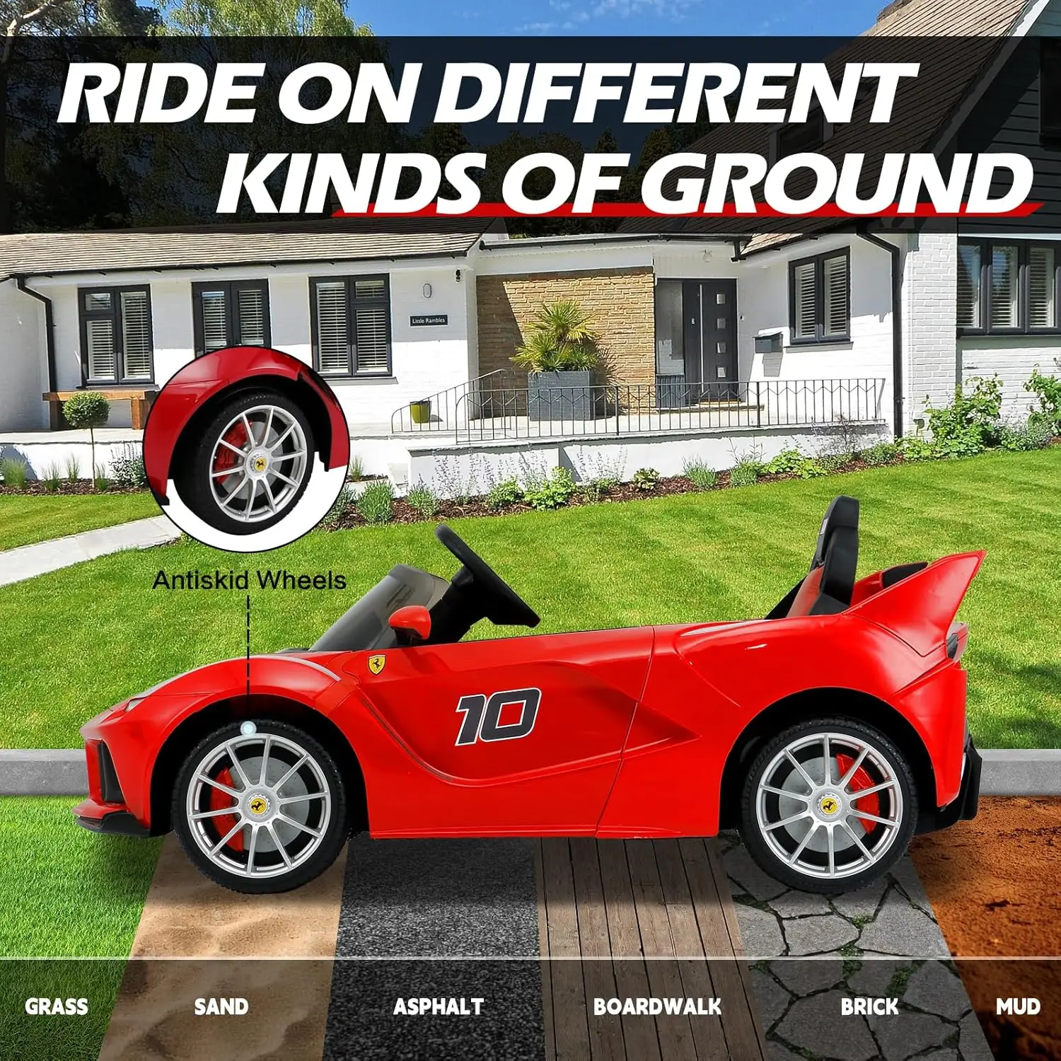 부모 원격 제어 기능이 있는 12V 어린이 전기 자동차 탑승, 장난감 차량 탑승, 개방형 유압 도어, 2단 속도, 가죽