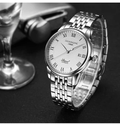 Men's Automatic Mechanical Watch Waterproof Men's Steel Strap Watch Casual Fashion Business Hollow New