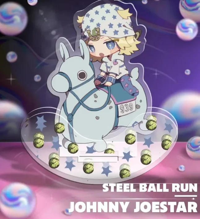 6Cm Acrylic Shakeable Standee for Steel Ball Run JohnnyJoestar Anime Cartoons Standee Deskto Decoration Exquisite Gift Ornament
