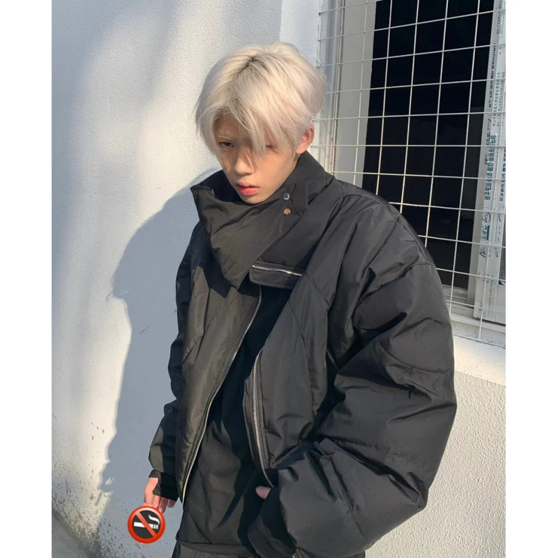 

Теплая короткая хлопковая куртка для мужчин, зимнее пальто, новый дизайн, повседневная молодежная модная верхняя одежда из полиэфирного волокна