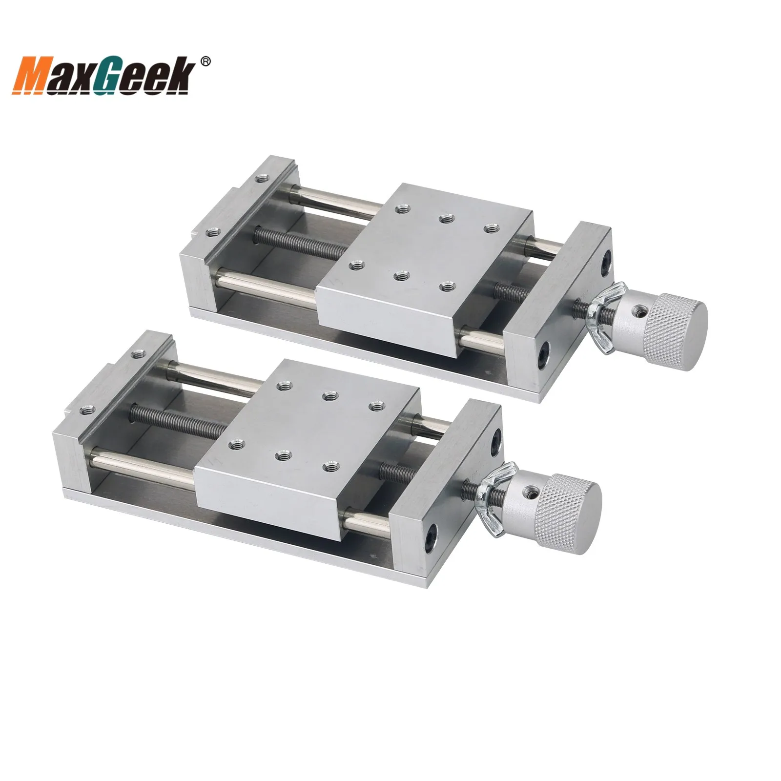 Maxgeek Precision Cross Mini Manueller Schiebetisch Linearschiene X/Y-Achsenplattform + B-Klemme für die CNC-Verarbeitung digitaler Steuerung