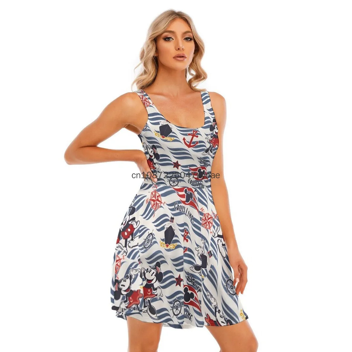 Disney Cruise Dress Disney Vacation Skater Dress Nautical Dress Summer Fashion Sling Print Sexy Skinny Pirate Party Women Dress