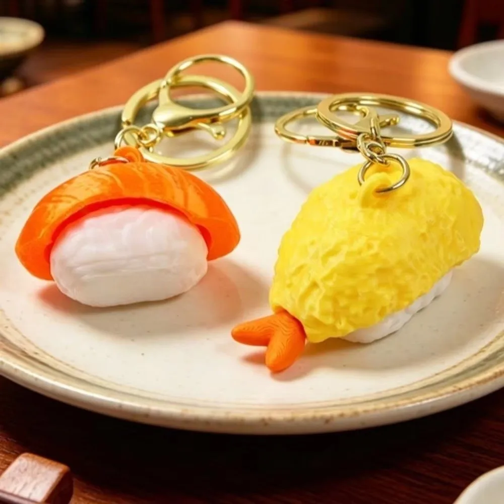 Gifts PLA Sushi Clicker Keychain Realistic Sushi 3D Printed Sushi Fidget Clicking Handheld Bag Decoration Stress Relief