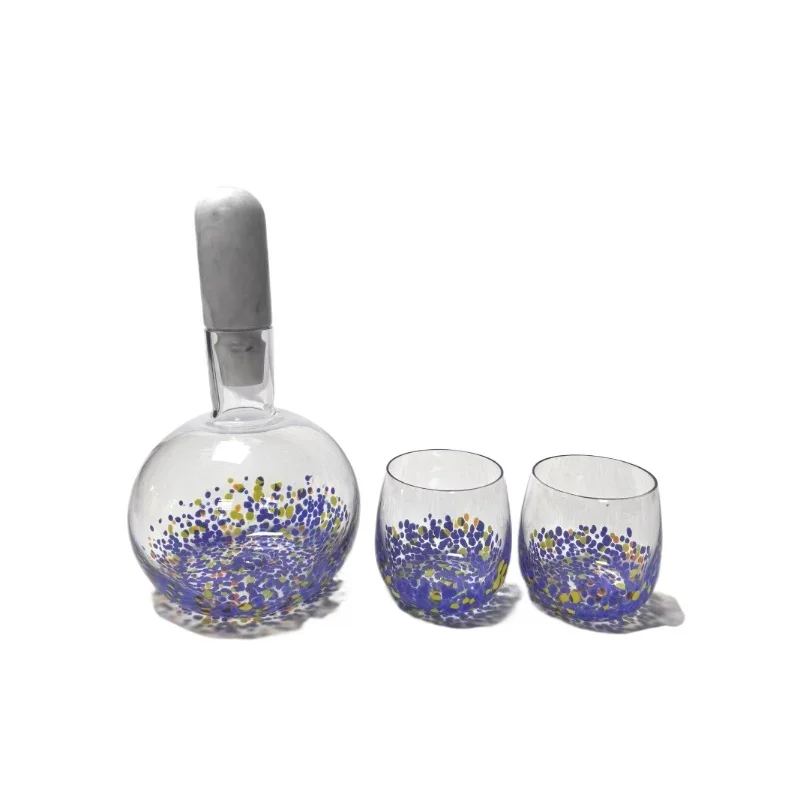 

Simple light luxury modern art tea brown wine glass wine jug decanter ornament, model room living room bar