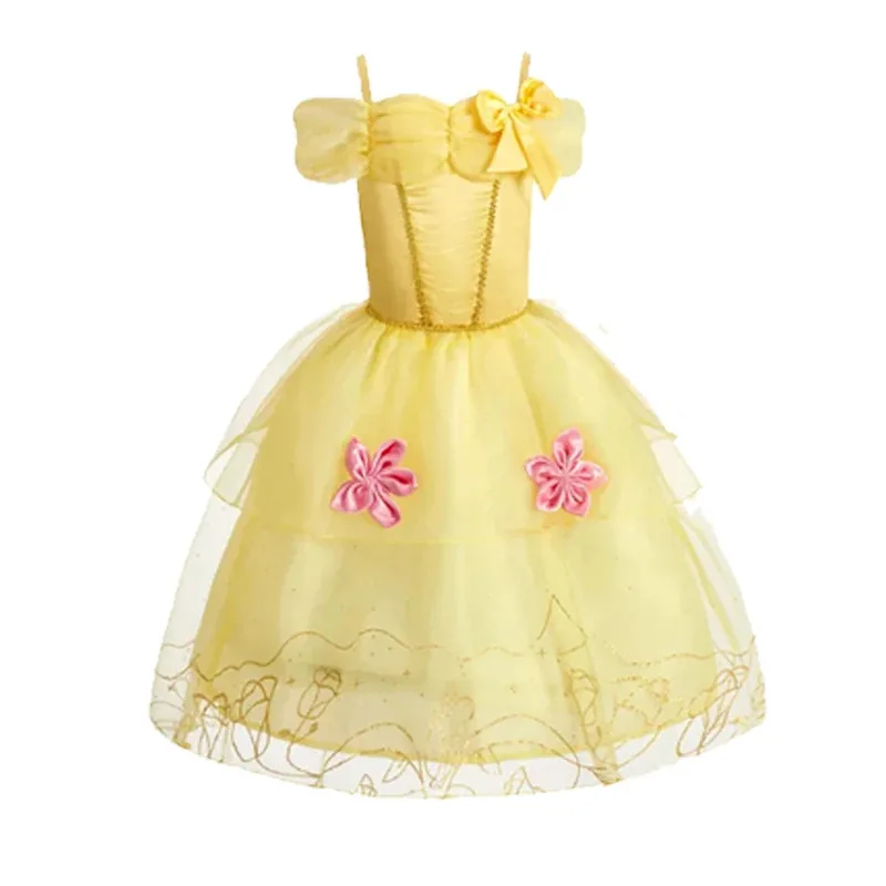 فستان الأميرة التأثيري @ للفتيات للأطفال سندريلا سنو وايت أورورا رابونزيل سندريلا أزياء الهالوين للأطفال فستان حفلات أعياد الميلاد