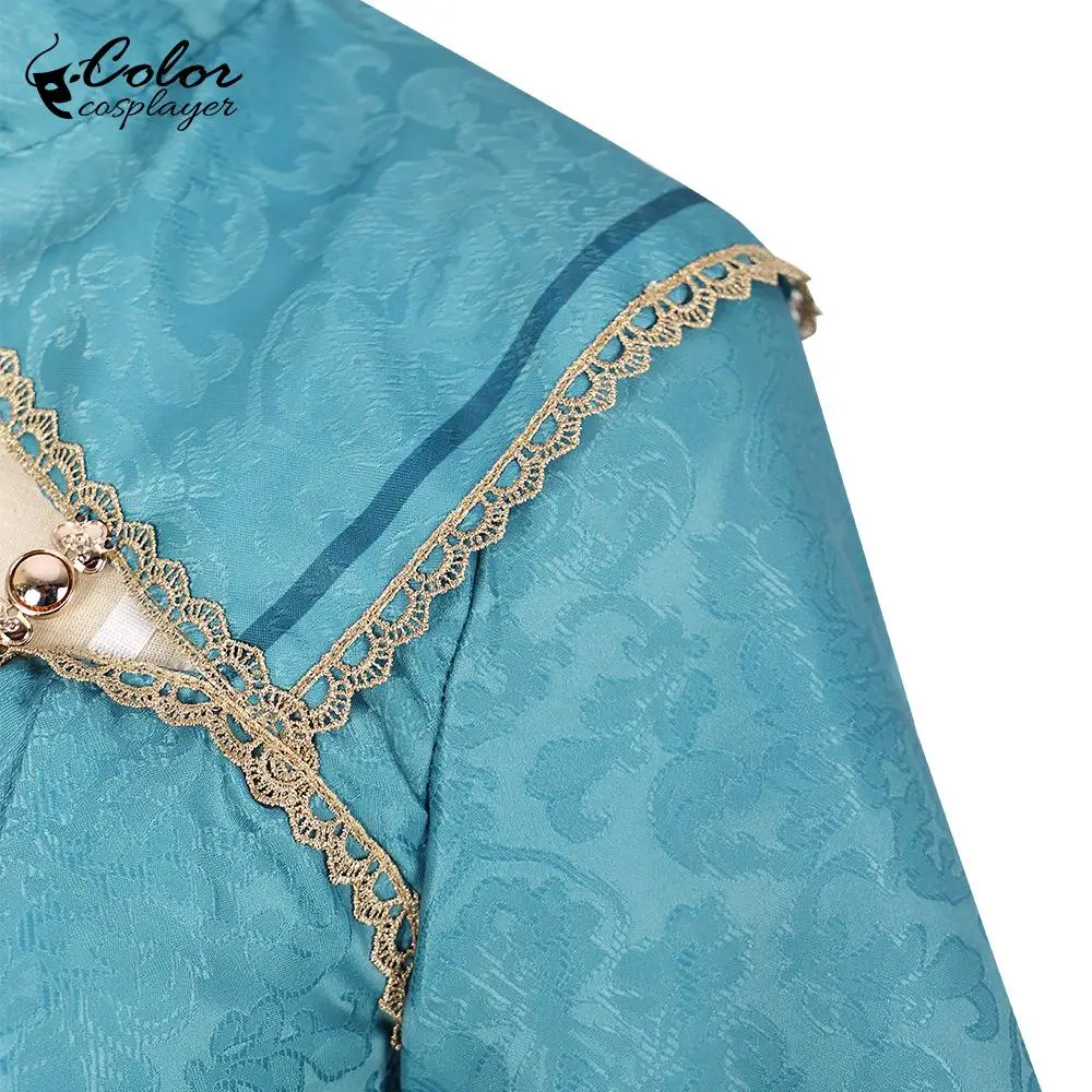 Color Cosplayer Chinese Zombie Suit Kawaii Halloween Lolita Women Ghost Cosplay Costume Vintage Blue Maid Dress Carnival Wear