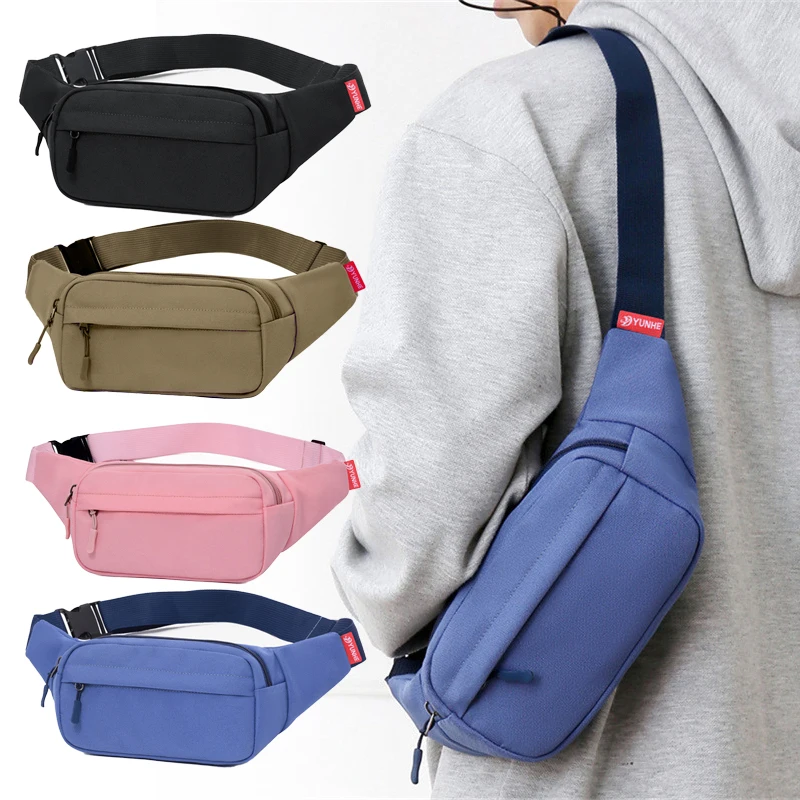 

Men's and Women's Universal Models Waist Bag Fashion Crossbody Bags Sports Cell Phone Bags Solid Color Large Capacity Chest Bag