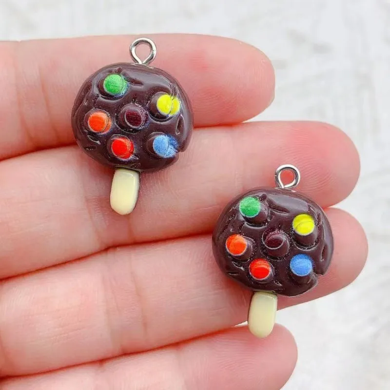 10Pcs/lot Kawaii Cartoon M Bean Flatback Resin Charms for Jewelry Making Accessories DIY Pendants Earrings Keychain Decoration