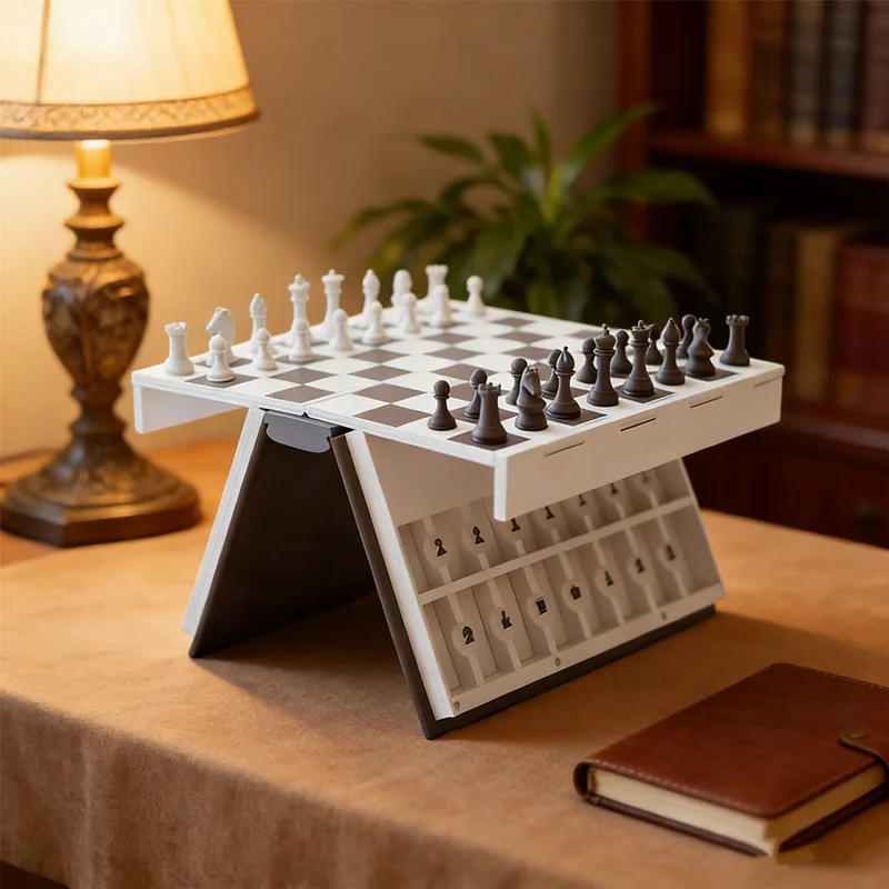 

Компактный складной набор шахматных фигур с футляром-книжкой, 3D-печать, дизайн для взрослых