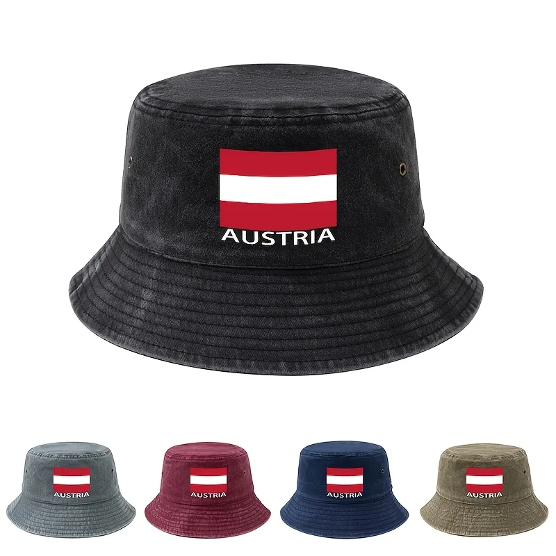 Football Event 2026 Printed Austrian Flag Bucket Hat, a Unisex Fashionable and Versatile Printed AUSTRIA Bucket Hat, Lightweight