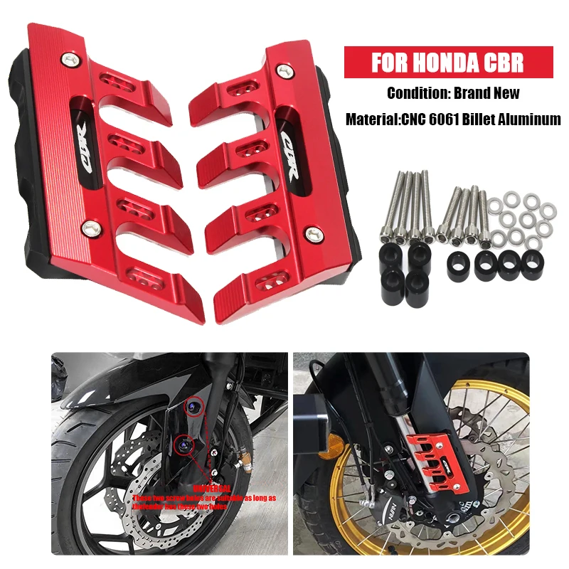 

With Logo For CBR400R CBR 400R Motorcycle Mudguard Front Fork Protector Guard Front Fender Anti-fall Slider Accessories