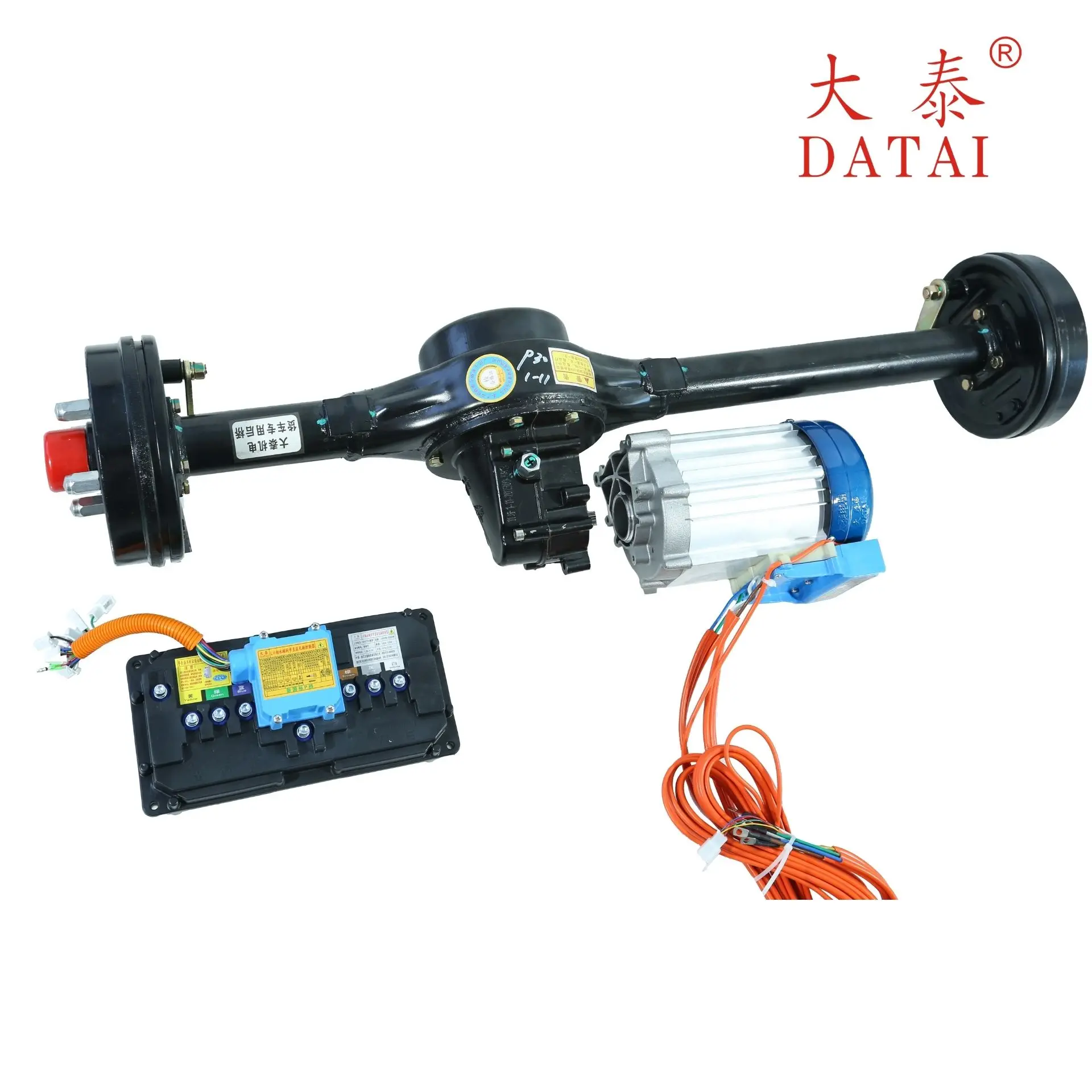 DATAI 1 Ton 72V2000W 6-Phase PMSM Differential Electric Axle Kit 6.8:1 Ratio Flat Terrain For Cargo & Passenger Vehicles