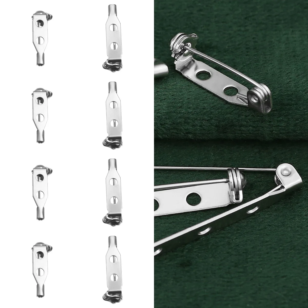 10 قطعة إبرة السلامة الفولاذ المقاوم للصدأ لصنع المجوهرات Charms سوار قلادة ياردروب المفاتيح DIY بها بنفسك اكسسوارات 16/20/31/38 مللي متر #4