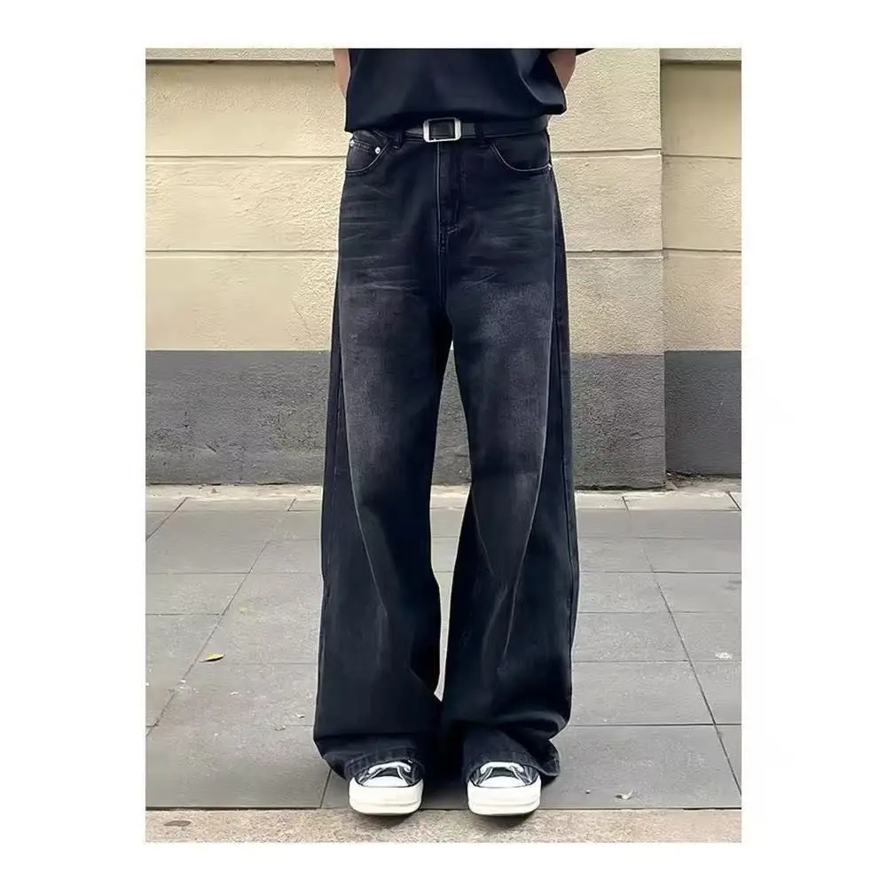 

Мужские винтажные джинсы Waed: свободные, прямого кроя, удлиненные, модные, повседневные, из смесового хлопка и полиэстера, на все сезоны