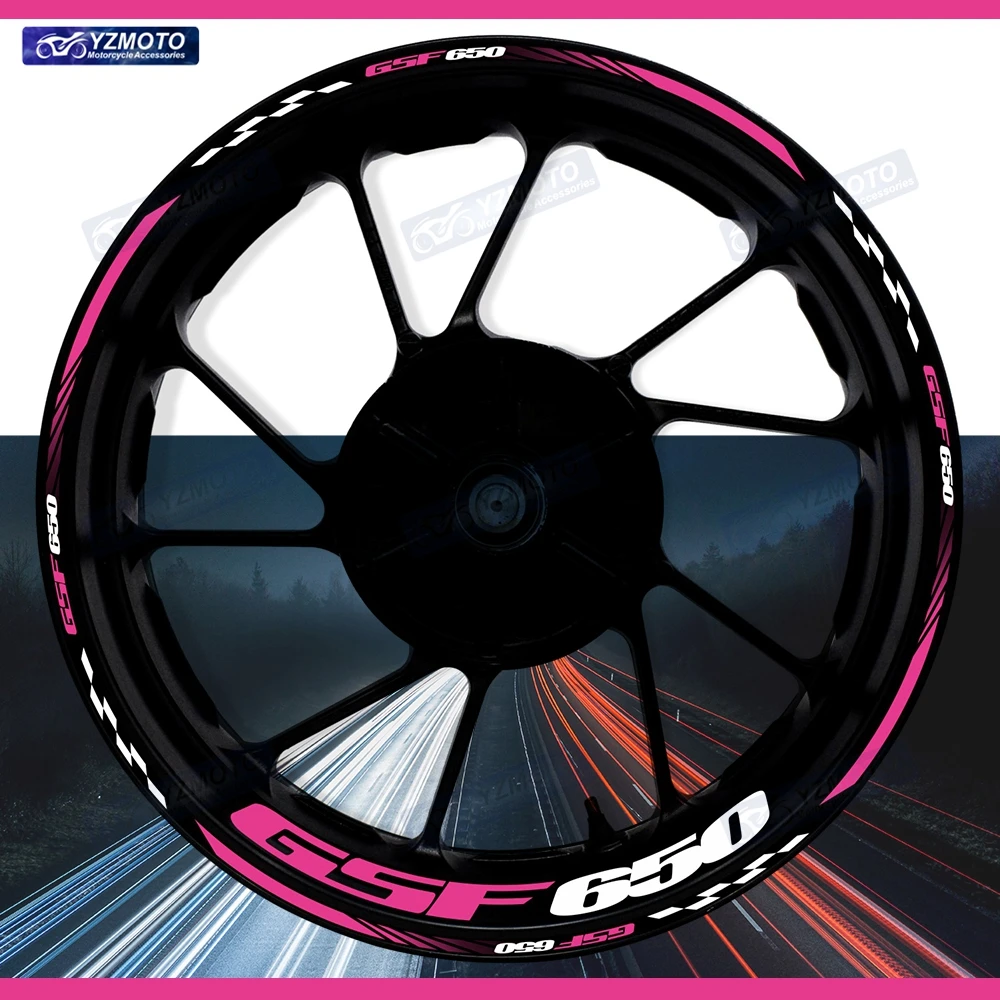 

Для GSF650 GSF 650 мотоцикл 17-дюймовая наклейка на переднее и заднее колесо водостойкая наклейка светоотражающая декоративная полоса ступицы наклейки на обод