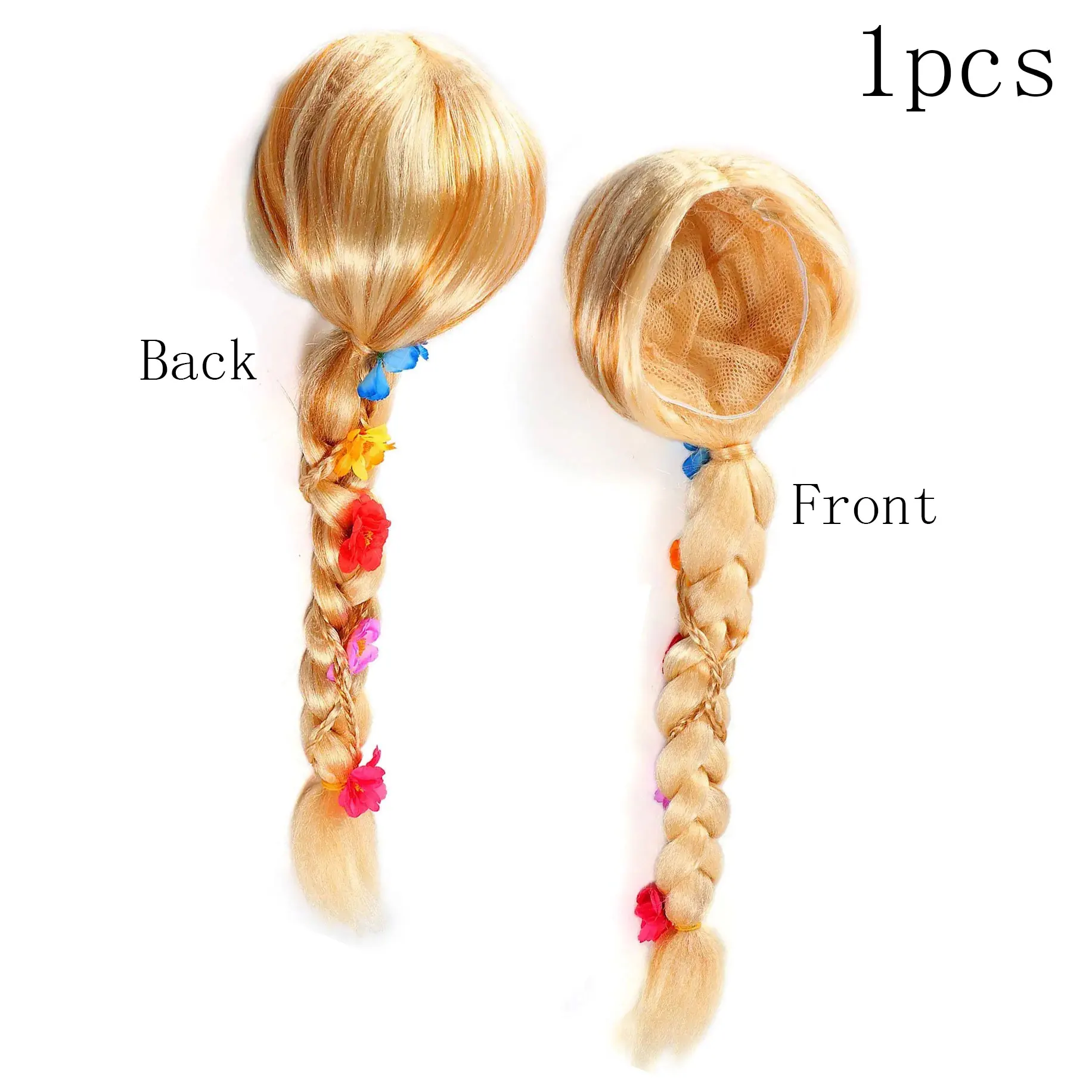 Kids Moana Costume Play Headgear Wig Comic Con Role Playing Elsa Belle Little Mermaid Princess Dress up Accessory Synthetic Hair
