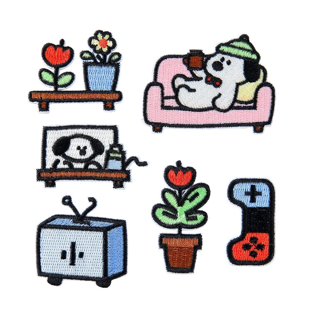 

Cartoon Puppy Embroidery Patch DIY T-shirt Backpack Hat Iron on Patches Decor Repair Applique Accessories Sticker Sewing Animal