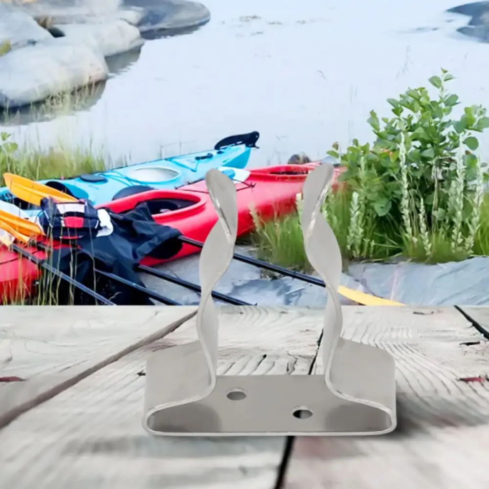 

Сменный держатель для морского крюка из нержавеющей стали, регулируемый универсальный пружинный зажим, прочный серебристый держатель для лодочного крюка, морской.