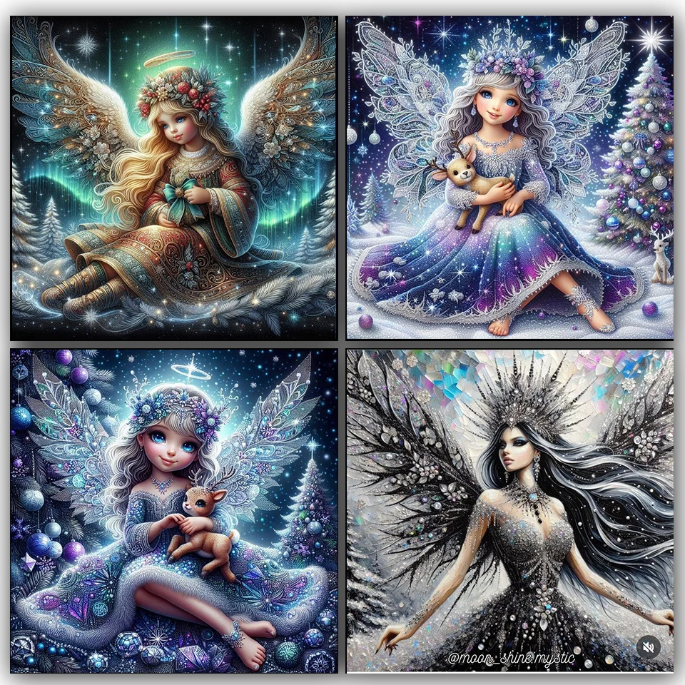 Cute Beautiful Wing Girl DIY Diamond Painting Cross Stitch Kits Amazing Fairy Full Square Round Diamond Mosaic For Home Decor