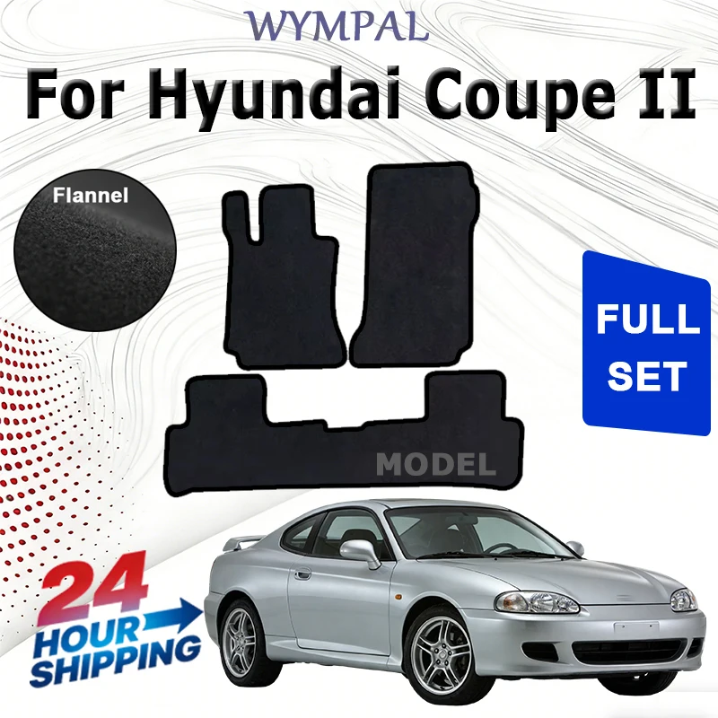 

Nylon Velor Rugs Set for Hyundai Coupe II GK Coupe (2001 2002 2003 2004 2005 2006 2007 2008) -Black