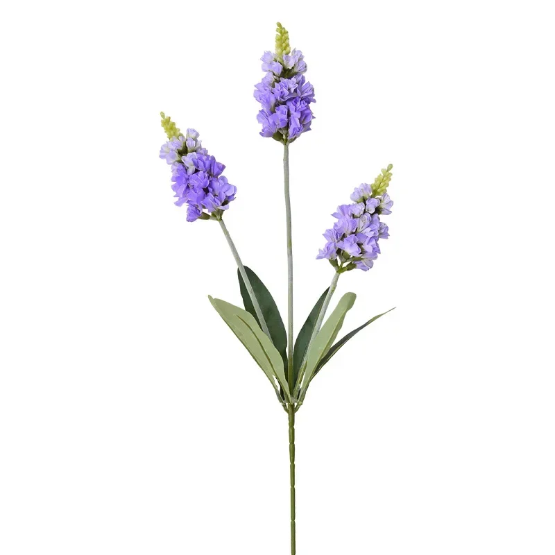 67cm Simulation Flowers Silk 3 Forks Lavenders Branches Shopping Mall Decor Artificial Flower White Lavender Hotel Decorative