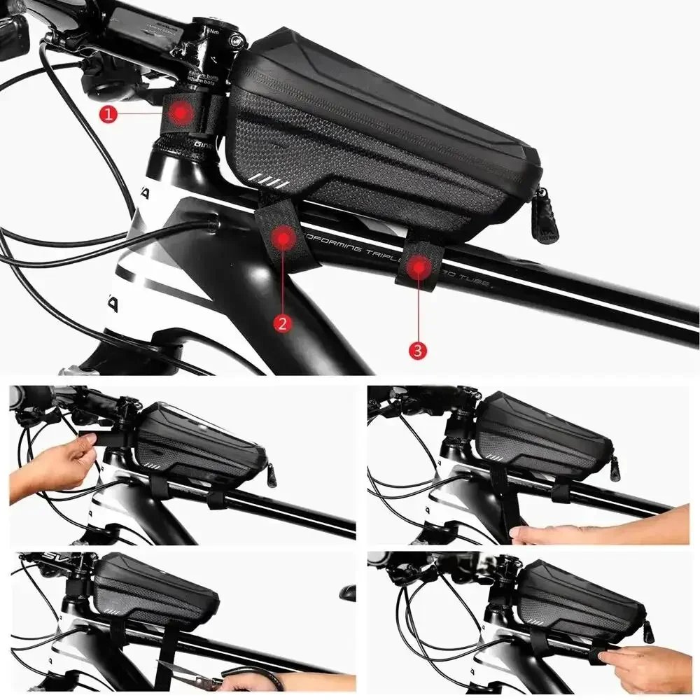 Facilitate Bicycle Bag Cycling Top Front Tube Frame Bag Waterproof 9.18 Inches Phone Storage Touch Screen MTB Road Bags