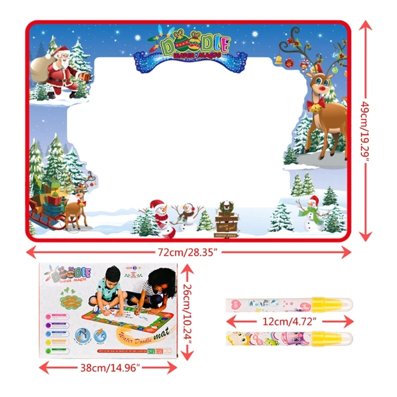 16FB Water Drawing Mat Learing Toy for Aged 3 Toddler, Kid Painting Writing Mat Water Painting Board Educational Toy