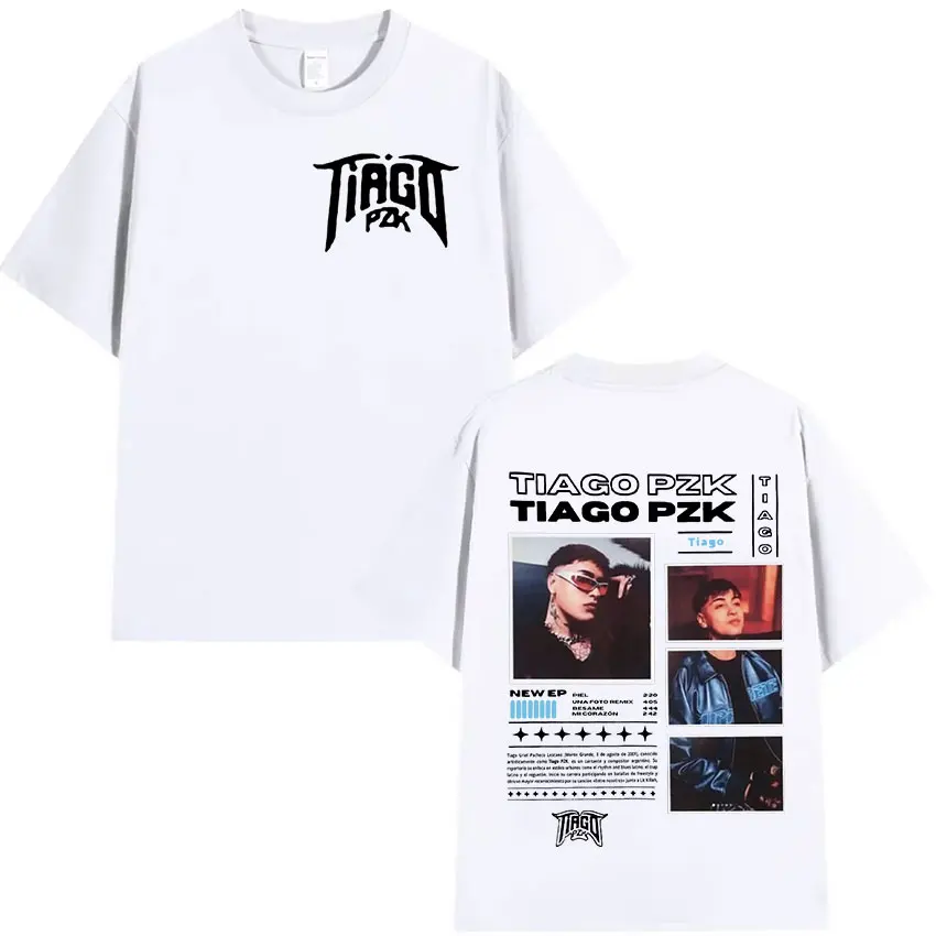 Rapper TIAGO PZK Album Graphic T Shirts Men's Women Fashion Cotton Oversized T-shirt Hip Hop Retro Short Sleeve Tees Streetwear