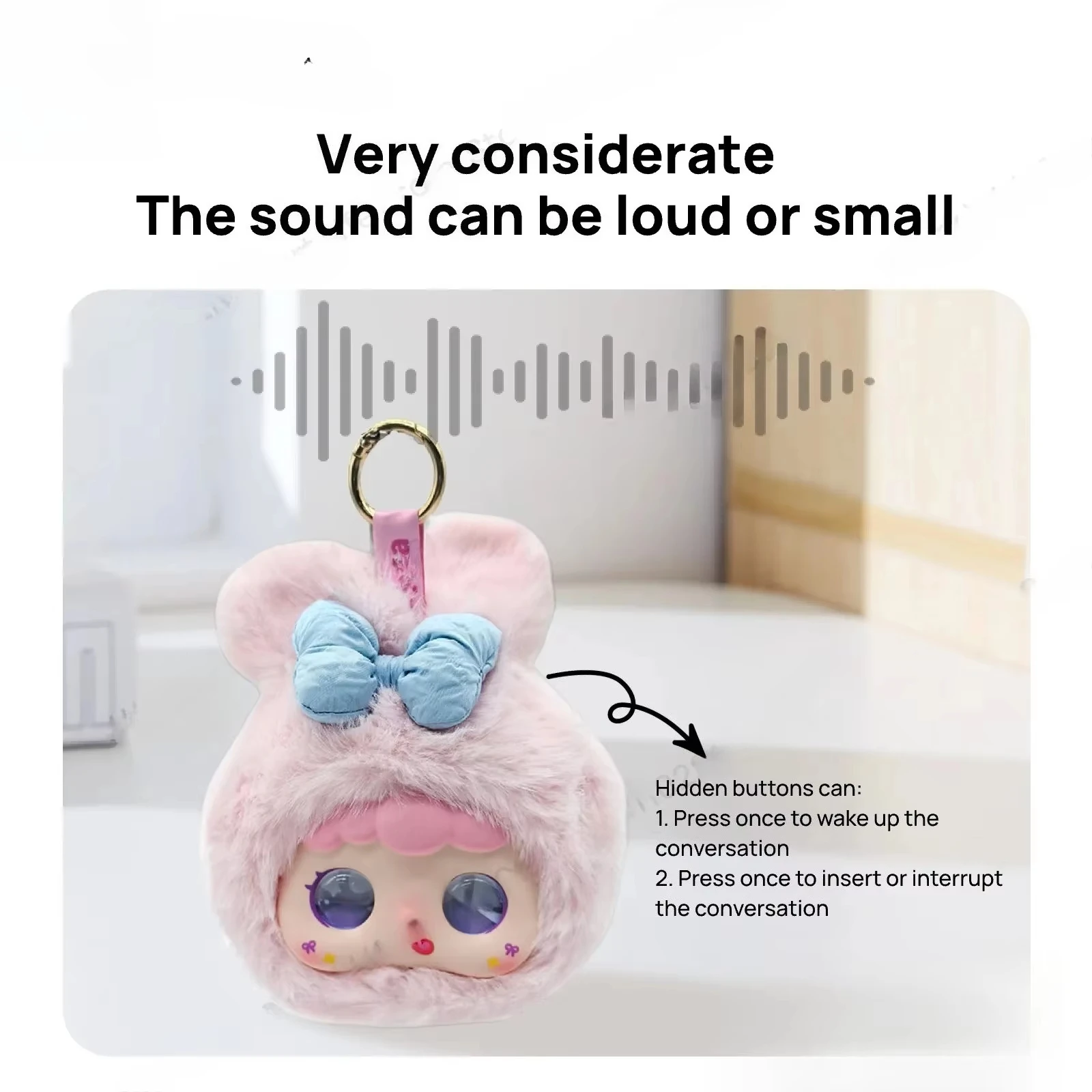 Smart AI Plush Robot w/LED Eyes & Voice Control,Interactive Smart Toy USB Rechargeable Companion for Kids Gifts/Smart Home