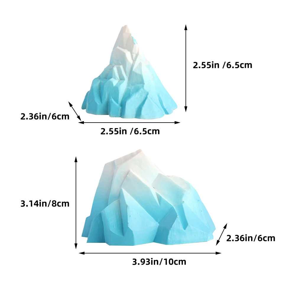 2pcs Simulate Iceberg Ornament Floeberg Model Fake Iceberg Sculpture Decor Iceberg Landscape Adornment For Fish Tank Aquarium