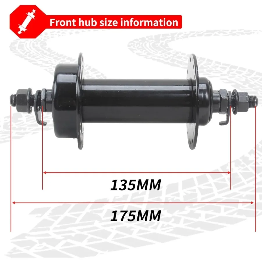 20インチ/24インチ/26インチ×4.0ファットタイヤバイクホイールセットディスクブレーキスノーバイク前後輪ソリッドシャフト135mm/195mm 36Hハブビーチバイク