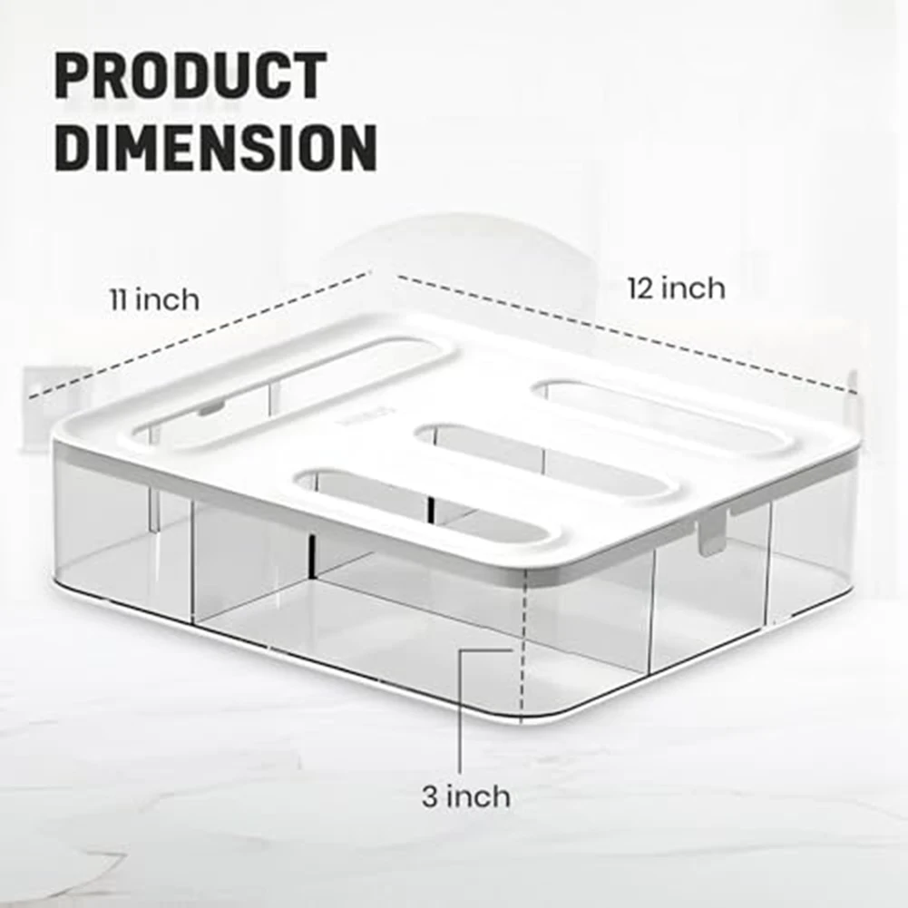 4-in-1 Bag Organizer for Kitchen For Drawers and Walls Stores Sandwich Snack Gallon Quart and Slider Size Bags